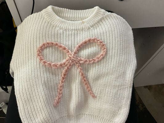 Bow knit sweater