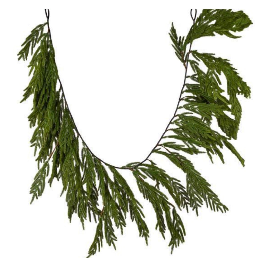 6'L GREEN NORFOLK ISLAND PINE HANGING GARLAND WITH 110 TIPS