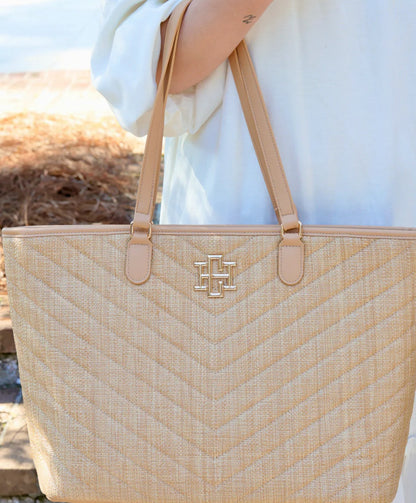 James Tote Natural V Quilted