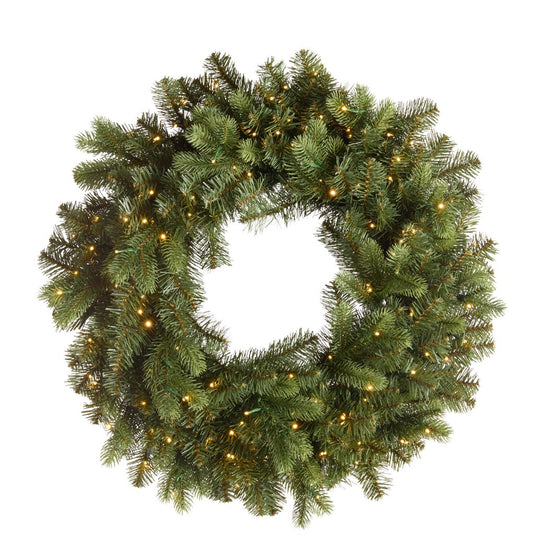 *DC* 28" Pre-Lit Bright Balsam Fir Wreath