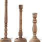 Brown Wood Taper Candleholders