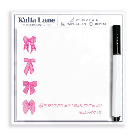 Desk Notes-Pink Bows She Believed She Could,Stocking Stuffer