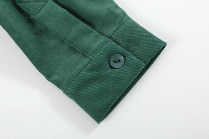 Green Corduroy Santa Dress Shirt