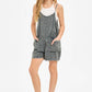 Two Pocket Mineral Wash Overall Romper / Onesieu