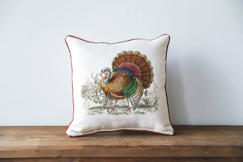 Vintage Turkey Piped Pillow