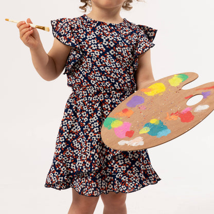 Mod Floral Ruffle Dress