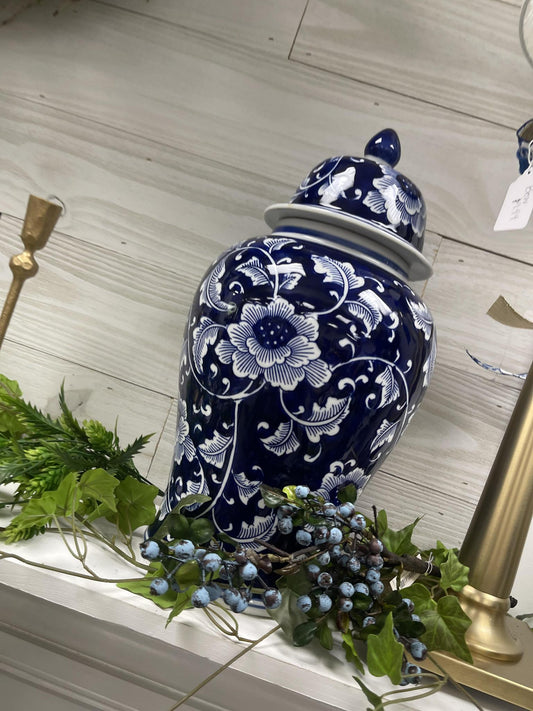 Dark blue ginger jar