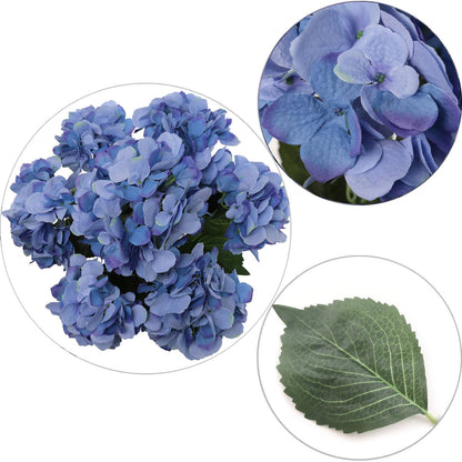 20” UV Midnight Blue Hydrangea Bush - 7 Lifelike Flowers