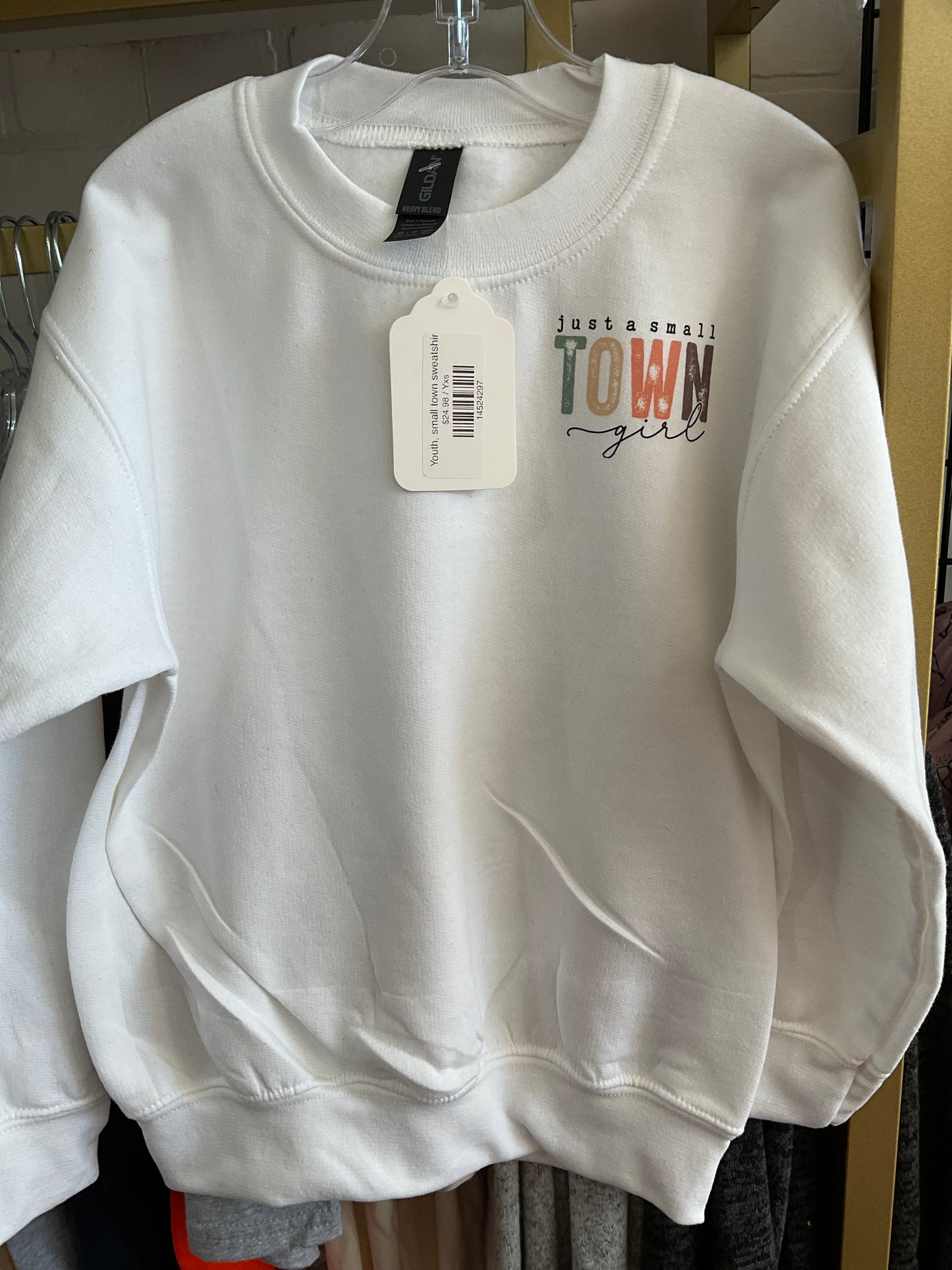 Youth, small town sweatshirt