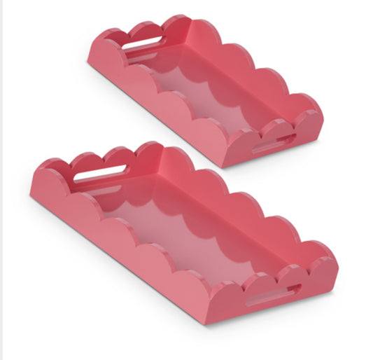 Bubblegum Scalloped Trays