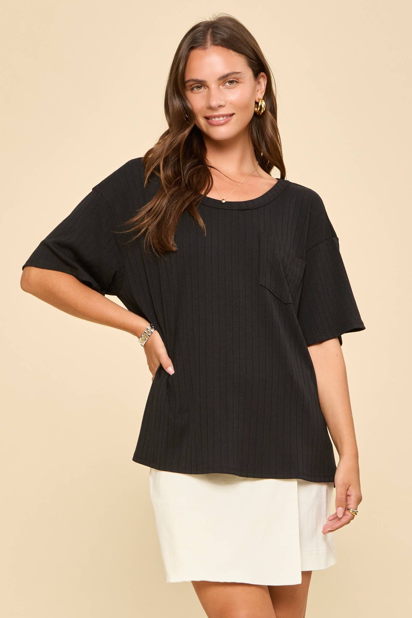 Boyfriend Ribbed Knit Top