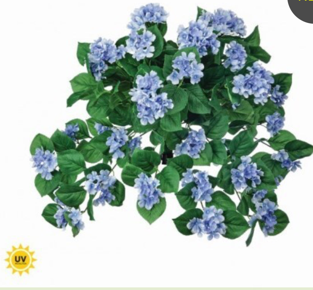 27" UV HANGING HYDRANGEA PLANT