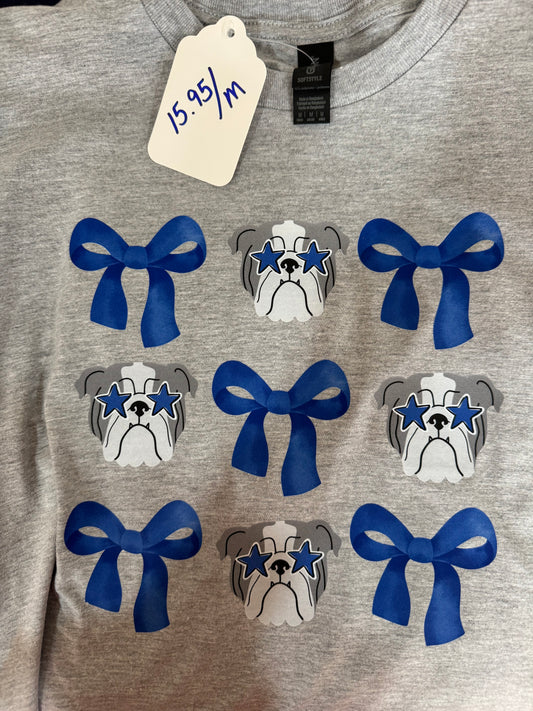 Bulldogs bow shirt, youth