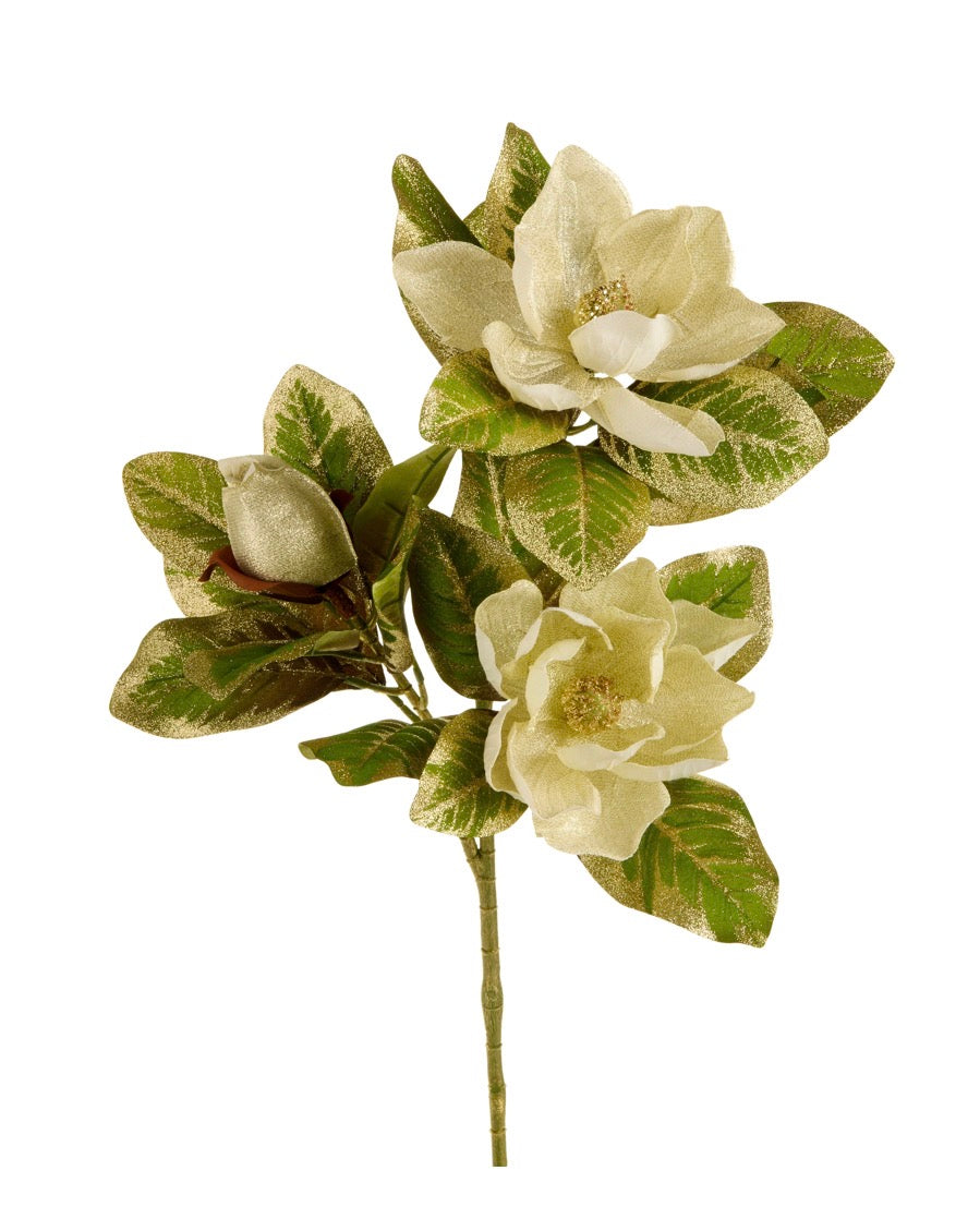 32" Gold Magnolia Spray