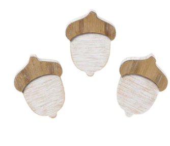 LG Weathered/Wood Acorns Set Of 3