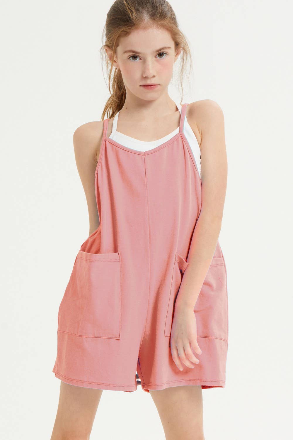 Two Pocket Cotton Overall Romper / Onesie