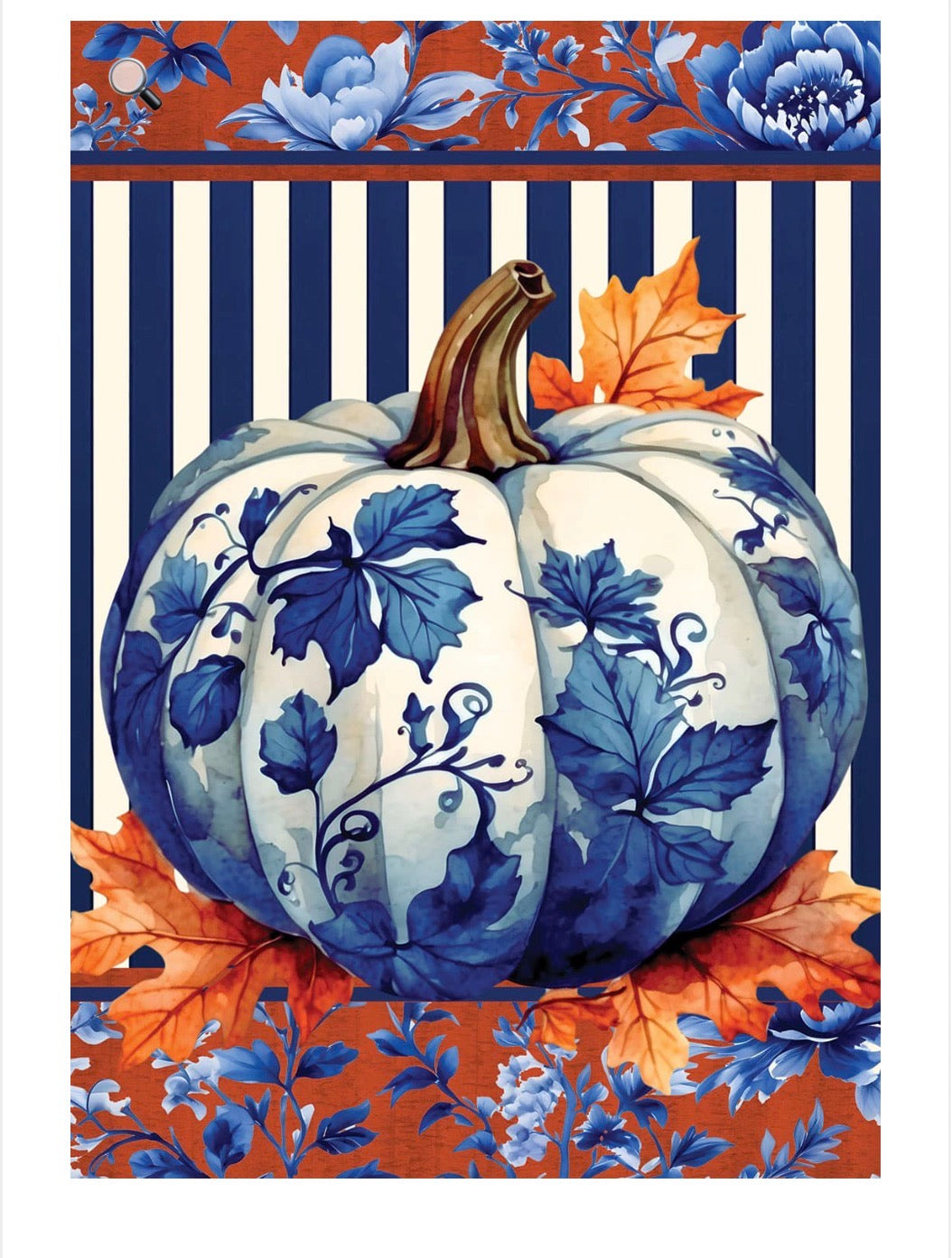 Chinoiserie Pumpkin Flag
