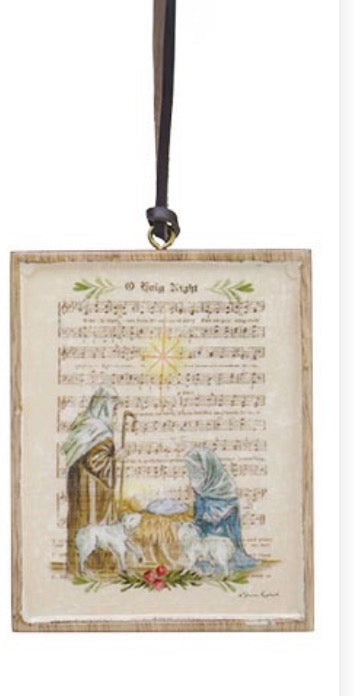JOYFUL MELODY MANGO WOOD ORNAMENTS