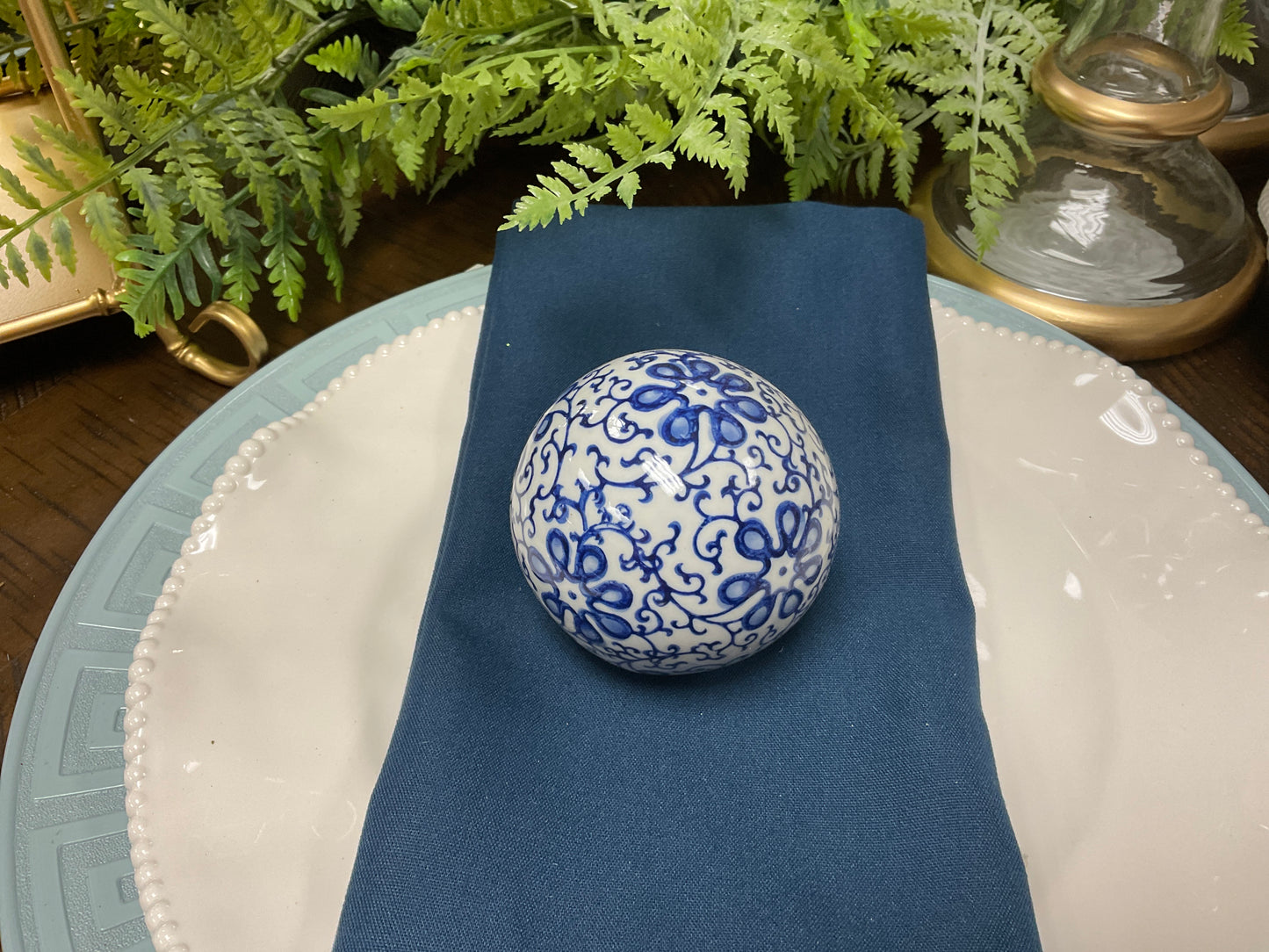 Blue Patterned Ball Small