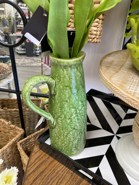 Green ceramic crackled pitchers