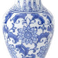 Blue & white ceramic chinoiserie bud vase