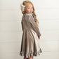 Kids Gray Silver Velvet Ruffle Fancy Christmas Party Dress