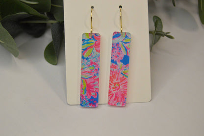 Preppy Earrings, Colorful Bar Earrings, Summer Earrings