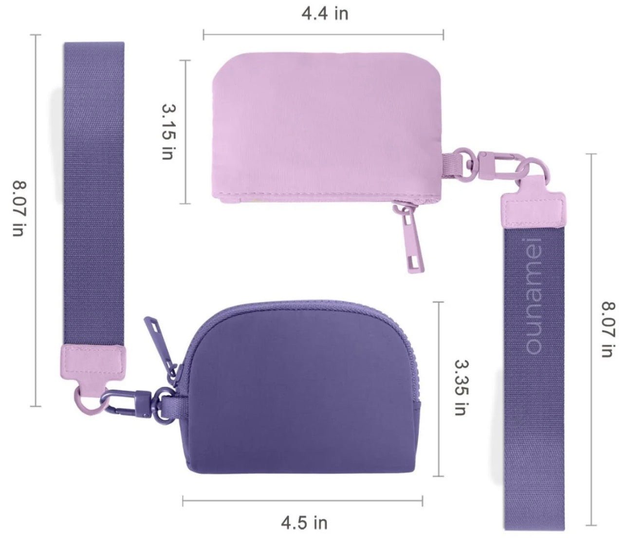 Mini nylon pouch wristlet