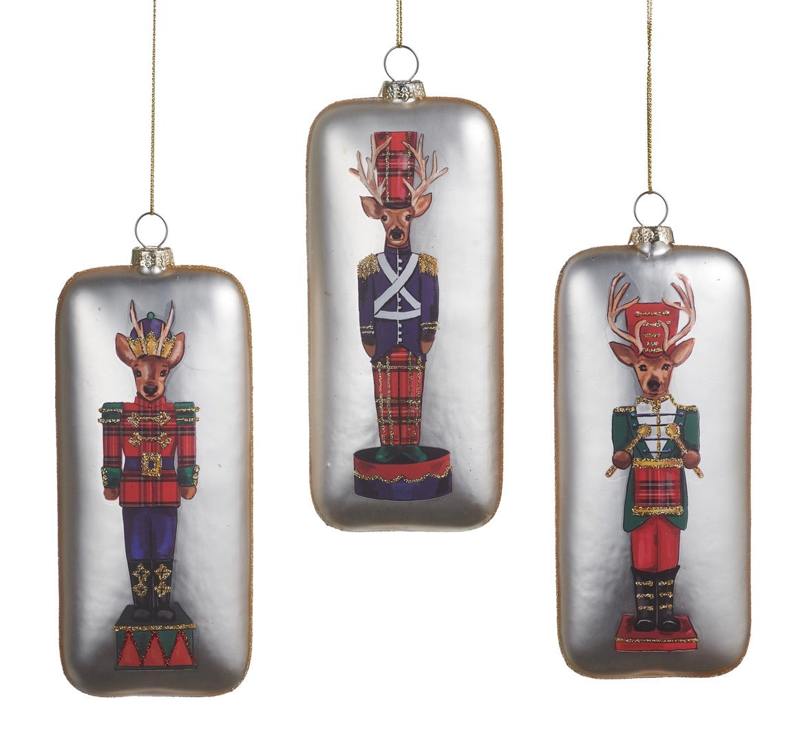 5.5" Deer Nutcracker Rectangle Ornament