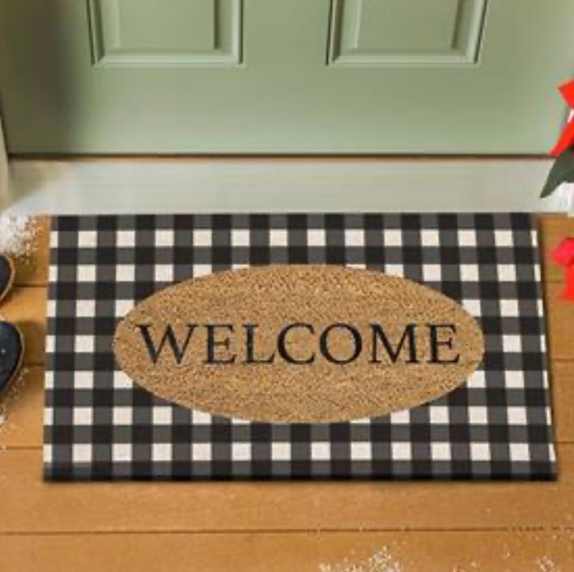 Buffalo Check Welcome Coir Mat