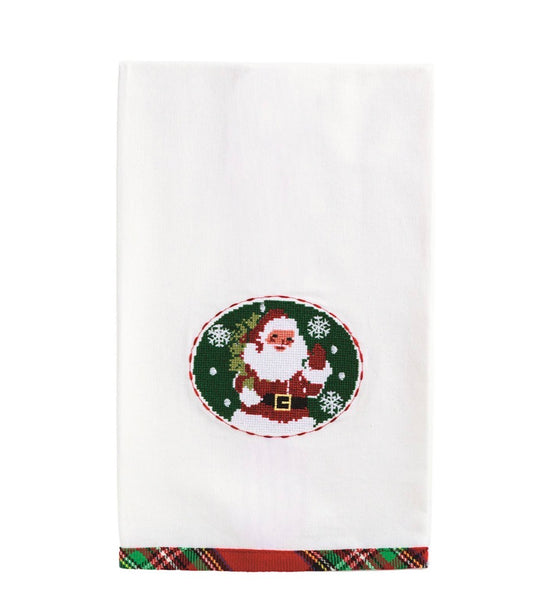 SANTA NEEDLEPOINT CHRISTMAS TOWEL