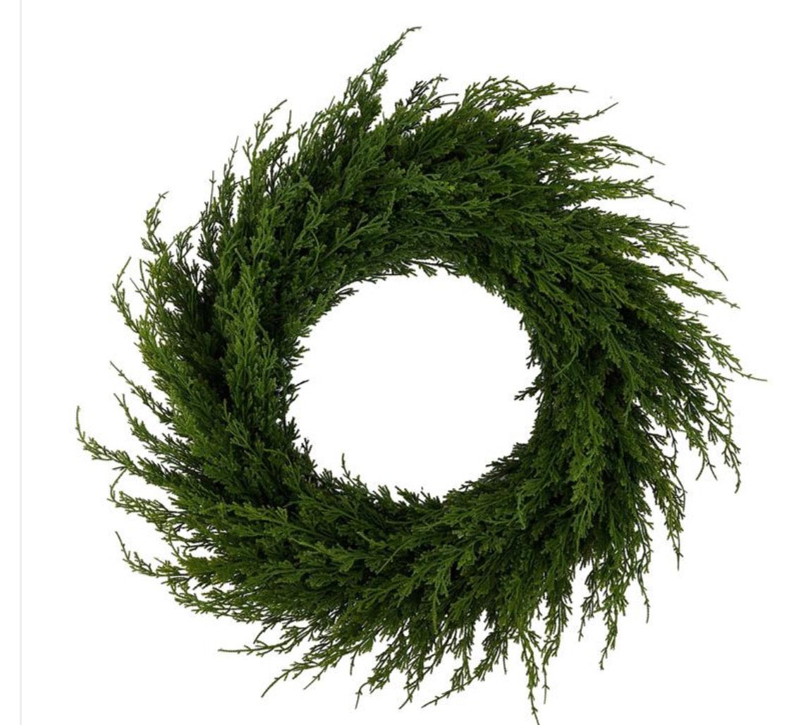 30" ARBORVITAE WREATH in GREEN