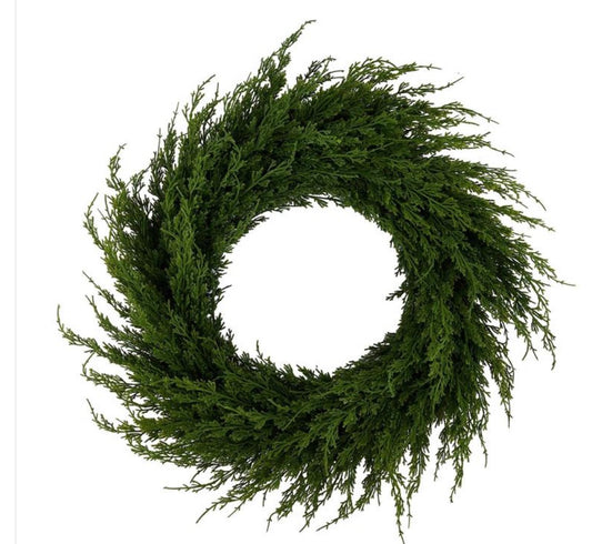 30" ARBORVITAE WREATH in GREEN