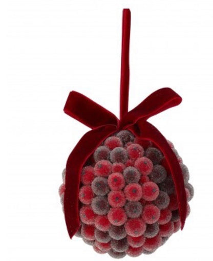 4" BEADED BERRY BALL ORNAMENT