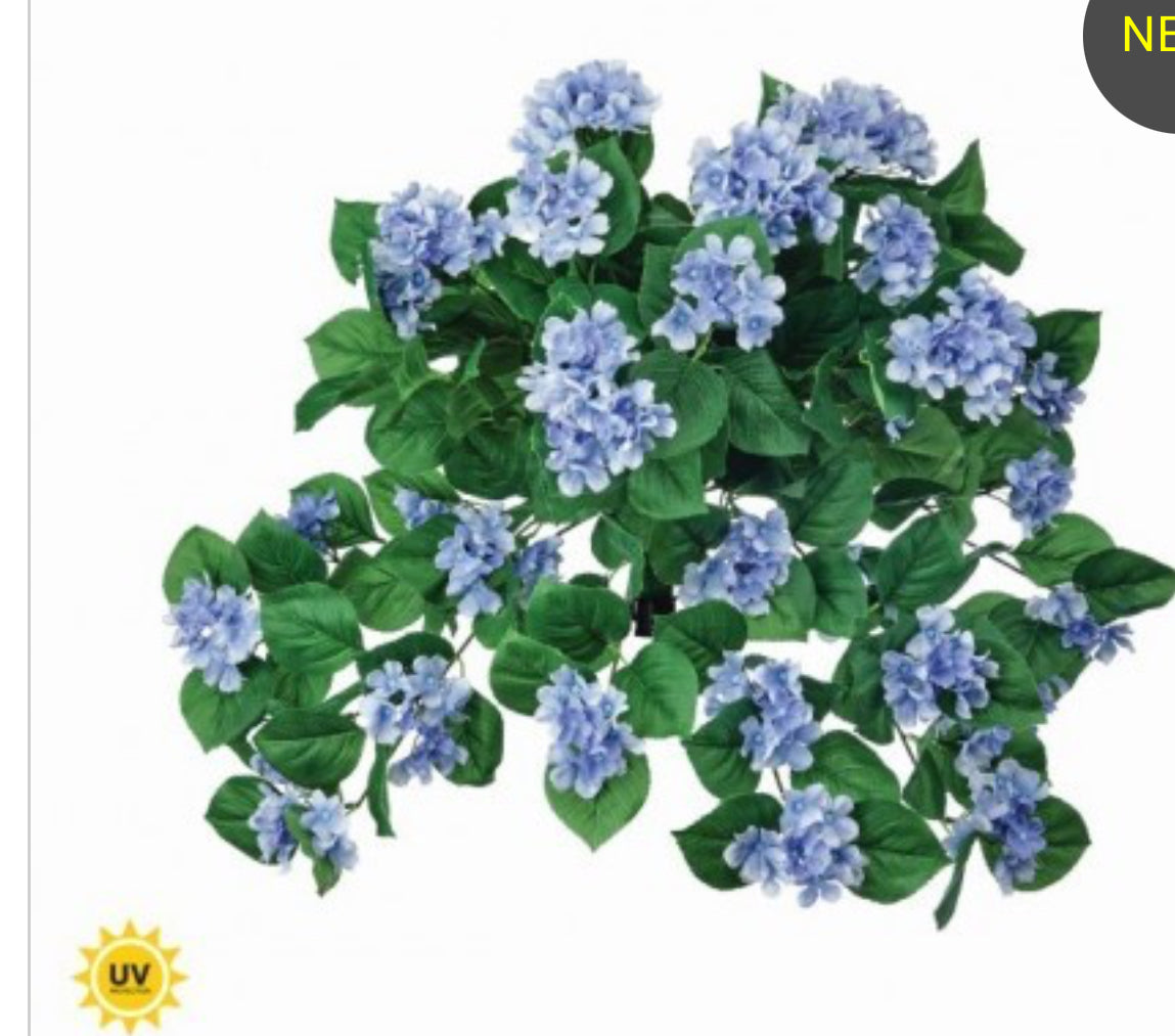 27" UV HANGING HYDRANGEA PLANT