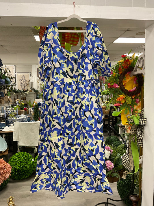 Gentry printed midi dress blue