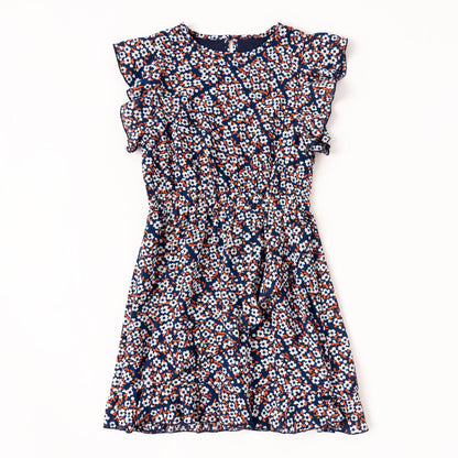 Mod Floral Ruffle Dress