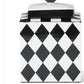 Square Black & White Harlequin Lidded Containers