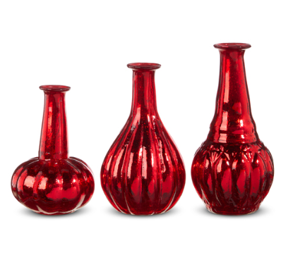 Red Mercury Glass Vases