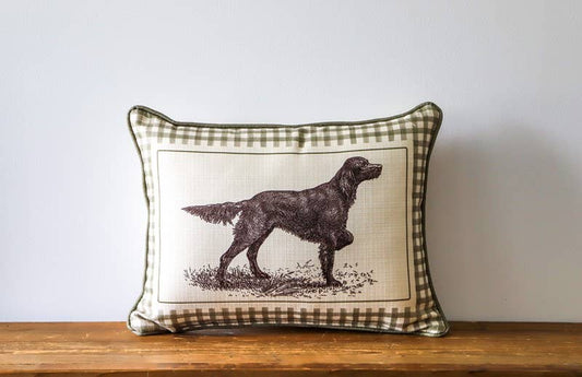 Euro Setter Illustration Piped Pillow