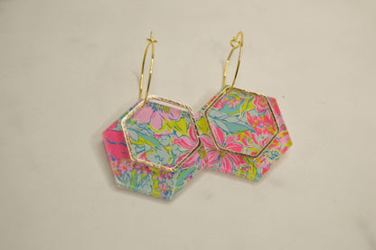 Preppy Earrings, Colorful Summer Earrings, Acrylic Earrings