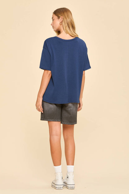 Boyfriend Ribbed Knit Top