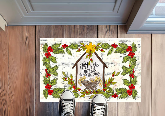 Joy to the World Star Manger Rug Floormat
