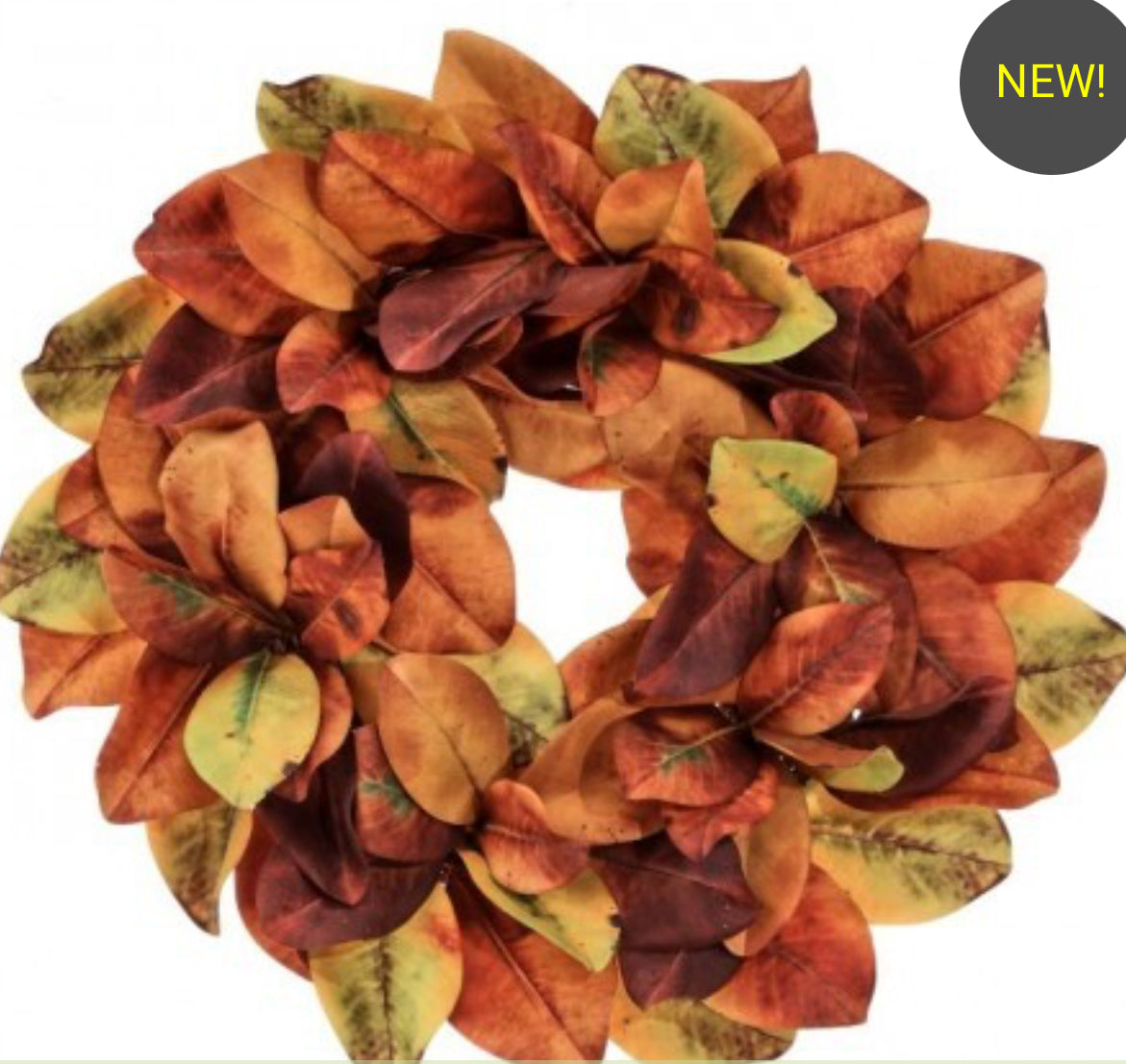 Autumn magnolia leaf wreath