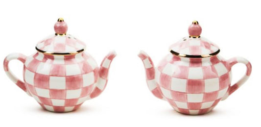 rosy check teapot salt & pepper set