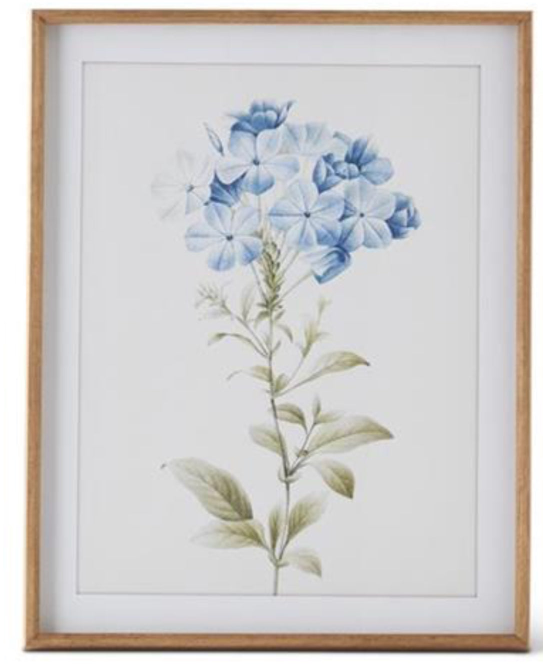 27.5 INCH WOOD FRAMED BLUE & GRAY FLORAL PRINTS