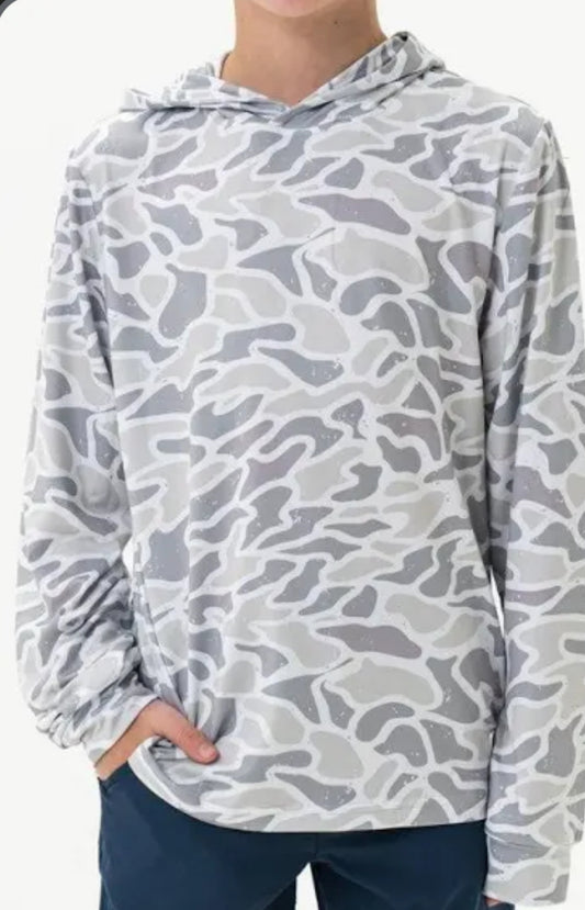 Youth performance hoodi white camo