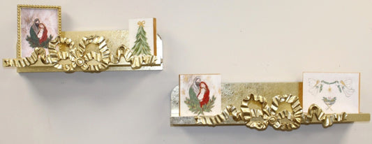 Gilded Gold Wood Bow Wall Shelves,