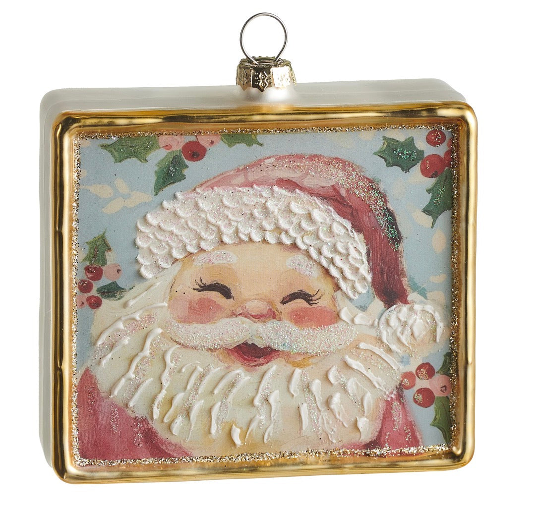 4" Jolly St. Nick Square Ornament