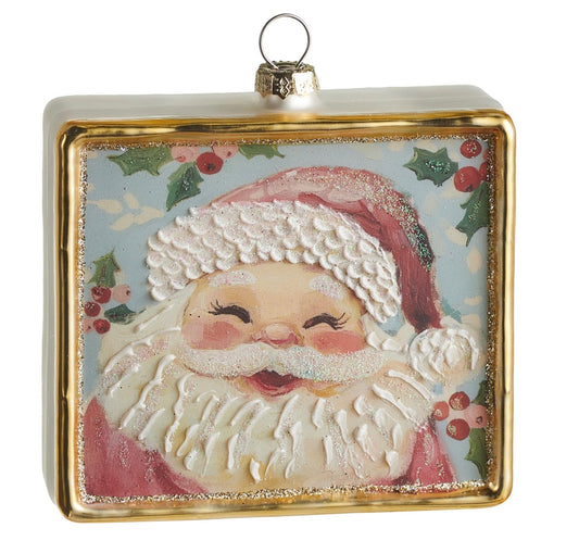4" Jolly St. Nick Square Ornament